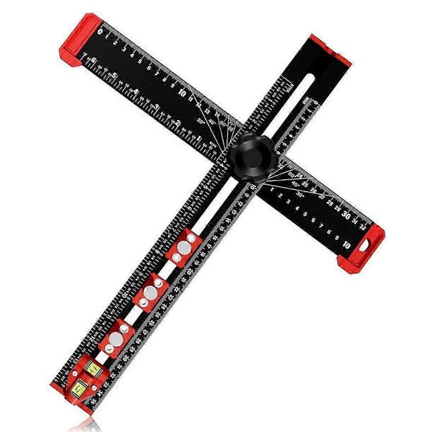 Regla de posicionamiento y perforación 2 en 1 para carpintería, regla angular combinada, regla en forma de T, plantilla para herrajes de gabinetes