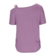thumbnail image 7 of lulshou Women One Shoulder Tops Off Shoulder T-Shirt Sexy Short Sleeve Skew Collar Blouses 2025 Summer Casual Blouse, 7 of 7
