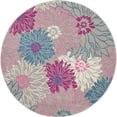 thumbnail image 2 of Nourison Passion Floral Grey 5'3" x round Area Rug, (5 Round), 2 of 8
