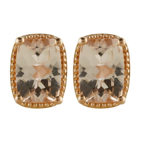 - Pinctore 14K Rose Vermeil 1.5ctw Morganite Earrings