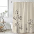 thumbnail image 6 of Retro Beige Flowers Shower Curtain Set - Extra Long 72" x 96" Washable Bathtub Curtain with 12 Hooks, Rustic Abstract Floral Simple Art Waterproof Fabric Shower Curtains for Bathroom/Bathtub Décor, 6 of 6