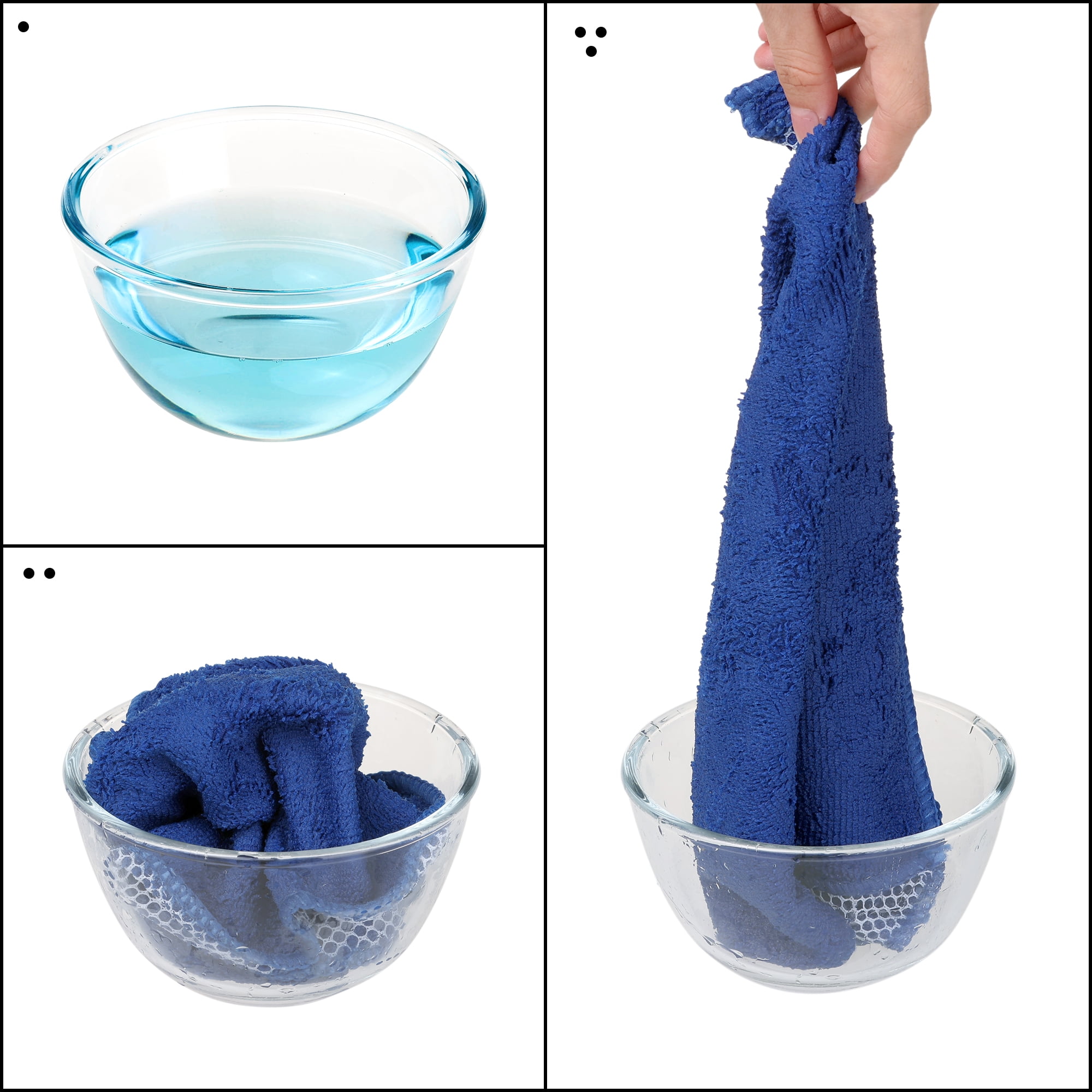 REGALWOVEN 10 Pack Kitchen Dish Towel Set Absorbent Microfiber Cleaning Cloths Blue 12' x 12'
