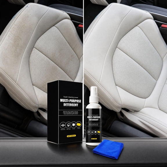 Car Stain Remover Spray, Leather Upholstery Cleaner, Multi‑Surface Cleaner for Home and Car, 100ml Spray with Microfiber Cloth, Bug Residue and Tree Sap Cleaner