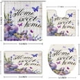 thumbnail image 5 of Farmhouse Shower Curtain Set Vintage Bathroom Accessories Shower Curtain and Rug Set 4Pcs Home Sweet Home Shower Curtain with Non-Slip Rugs Toilet Lid Cover Bath Mat Rustic Purple Bathroom Decorations, 5 of 9