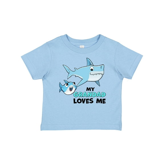 Inktastic My Grandad Loves Me with Cute Sharks Boys or Girls Baby T-Shirt