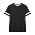 thumbnail image 4 of Girls Striped Long Sleeve Tee Soft Casual Blend Comfort Fit Top For Everyday Play School Wear Short Sleeve Shirt for Girls Tees Kids Tshirts Clothes Summer Tops T-Shirt, 4 of 4