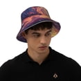 thumbnail image 6 of Daiia Dreamy Dandelion Sunset Pattern Bucket Hat - Trendy Cotton Sun Hat for Beach, Golf, Fishing - Fun Outdoor Vacation Boonie for Men and Women, 6 of 9