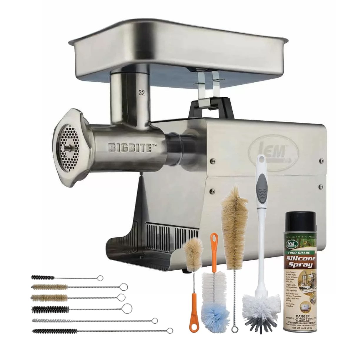LEM Big Bite Meat Grinder 32 + 11pc Grinder Cleaning Kit