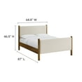 thumbnail image 3 of Platform Bed Frame, Queen, Ivory White, Fabric, Hotel Bedroom, Modern Contemporary, HB38190, 3 of 9