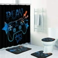 thumbnail image 6 of Blue Orange Gamepad Bathroom Sets with Shower Curtain and Rugs and Accessories, Game Funny Black Shower Curtain Sets, Kids Boy Shower Curtains for Bathroom Decor 4 Pcs, 6 of 8