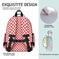 thumbnail image 5 of Red White Checkerboard Checkered Pattern Backpack for School,Cute School Bag,Schoolbag with Adjustable Shoulder Straps & Padded Back,15.25"x11.5"x5.25", 5 of 5