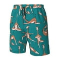 thumbnail image 5 of Kll Giraffes Doing Various Yoga Men'S Casual Summer Beach Shorts Hawaiian Shorts With Pockets-X-Large, 5 of 9