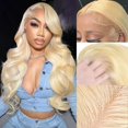 thumbnail image 2 of Peluca FNSD de cabello humano rubio, 13 x 6, 613 HD, encaje frontal, 220% de densidad, 2 of 6