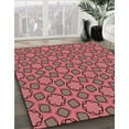thumbnail image 3 of Ahgly Company Machine Washable Indoor Round Transitional Indian Red Area Rugs, 4' Round, 3 of 7