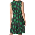 thumbnail image 2 of Abstract maple leaf illustration Spring Summer Dresses for Women Fashion T-shirt Dress Casual Sleeveless Loose Sundress with Pockets, 2 of 5