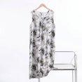 thumbnail image 2 of WCJM Women's Nightgowns Dress for Women Casual O Neck Pattern Print Sleeveless Fly Floral Print Dress with Pocket Casual Long Dress Beige 3XL, 2 of 4