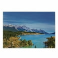 thumbnail image 1 of Landscape Cutting Board, Rocky Mountains Canada Crystal Clear Abraham Lake Picturesque Nature Views Scene, Decorative Tempered Glass Cutting and Serving Board, in 3 Sizes, by Ambesonne, 1 of 2