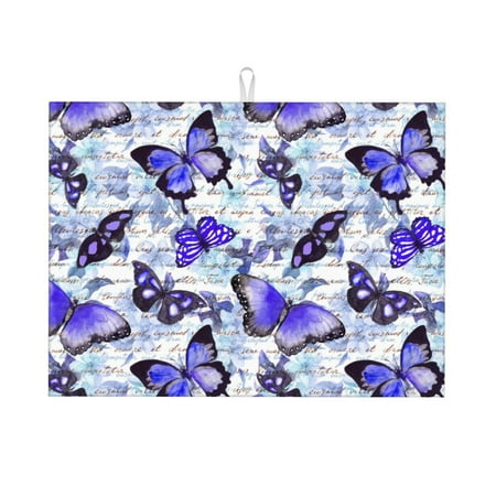 

Dish Drying Mat Butterflies Highly Absorbent Microfiber Drying Mat Kitchen Counter or Sink Drawer Liner 18x24 Kitchen Drying Mat Coffee Mat Kitchen Essentials