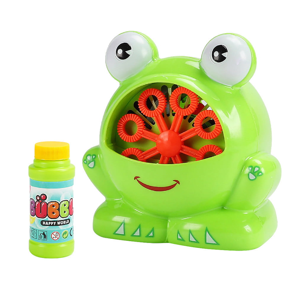 Childrens Kids Bubble Blowing Machine Blower Automatic Frog Shape Gift Birthday 