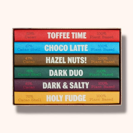 TCHO Organic Dark and Milk Chocolate Gift Box - 100% Plant-Based Handcrafted Pure Cacao Bars - Vegan, Gluten-Free, Soy-Free - Healthy Chocolate Bars Perfect for Gifting - 6 Bars