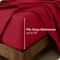 thumbnail image 3 of Bare Home Flannel Sheet Set - 100% Cotton - Deep Pocket - Queen, Red, 4-Pieces, 3 of 7