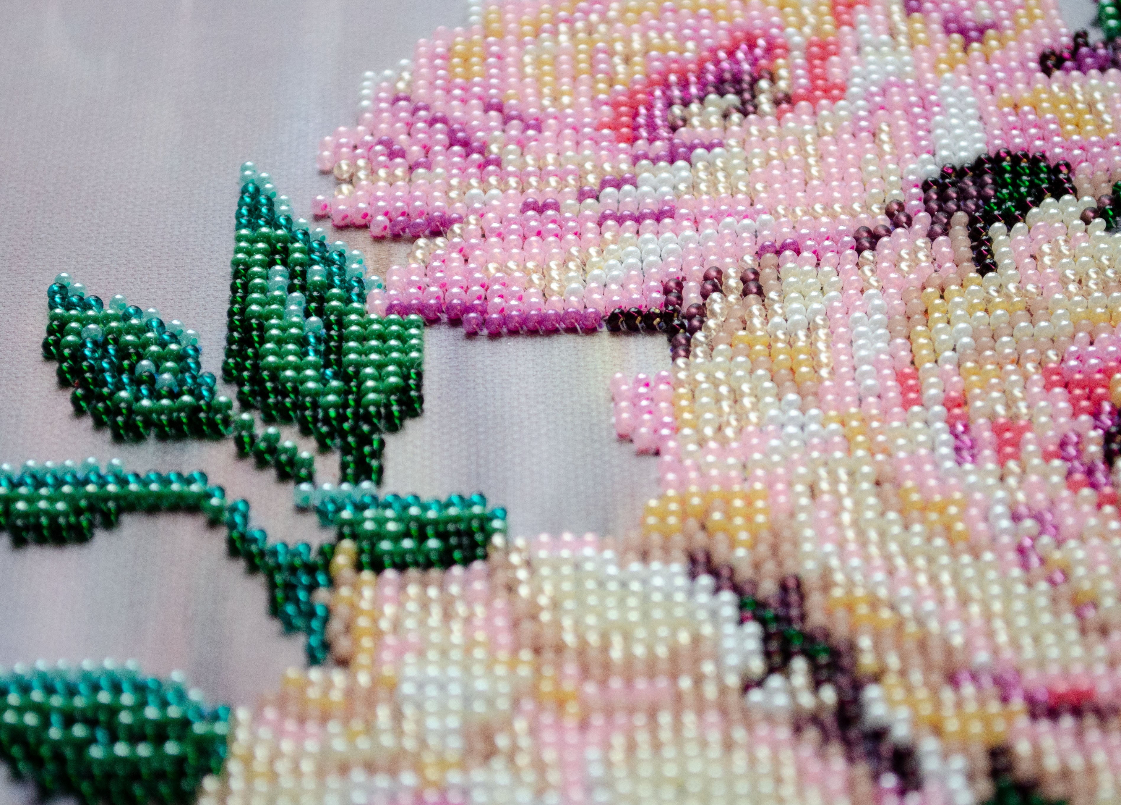 Bead Embroidery Kit - Gentle roses