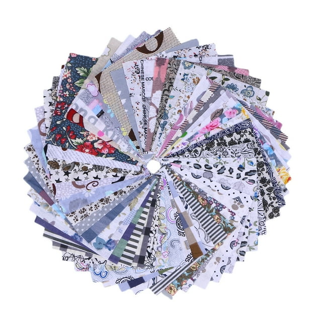 MasteelfCA 50pcs Patchwork Cloth Plain Cloth Cotton Small Floral Cloth DIY Washing Cloth Fabric Cloth (Assorted Color/10x10cm)