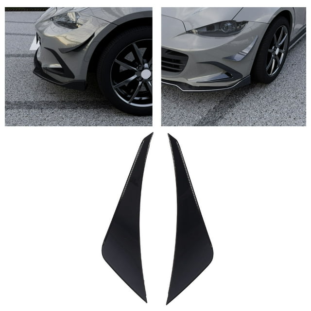 2 Pcs Front Bumper Side Spoiler Sporty Look Increase Stability Car Front Bumper Splitter Replacement for Miata ND 2016 Onwards
