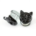 thumbnail image 5 of BodyJewelryOnline Pair of Double Flare Black Cat Head Design Ear Plugs Made of Glass Men Women, 5 of 8