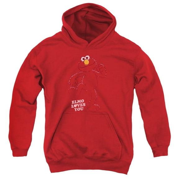 Sesame Street - Elmo Loves You - Youth Hooded Sweatshirt - Medium