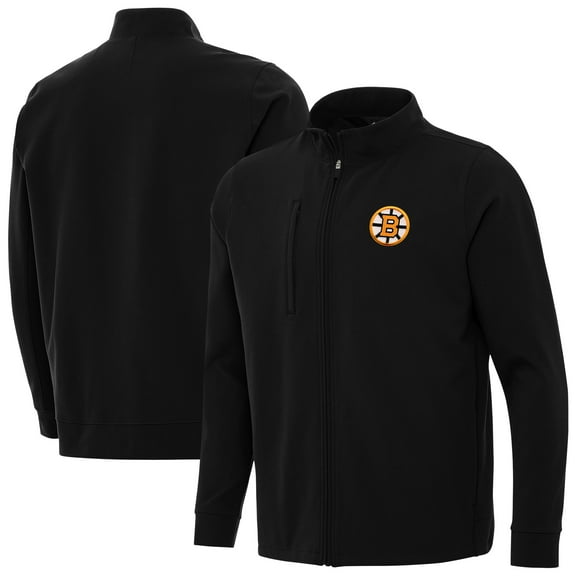 Men's Antigua Black Boston Bruins Regard Full-Zip Jacket