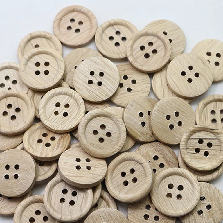 20 PCS Wooden Buttons Round 4 Holes Decorative Buttons for Crafts ...