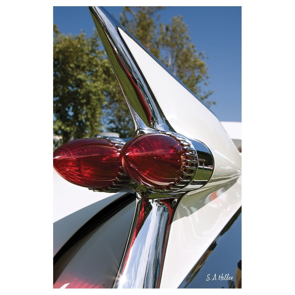 Classic Cadillac Fin By Photographer Steven A. Heller - 14"X14" Canvas