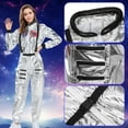 thumbnail image 4 of Alaiyaky Adult Astronaut Costume, Space Costume Halloween Fancy Dress Silver Spaceman Cosplay Astronaut Uniform Jumpsuit Outfits Halloween Book Day Party Dress Up, 4 of 7