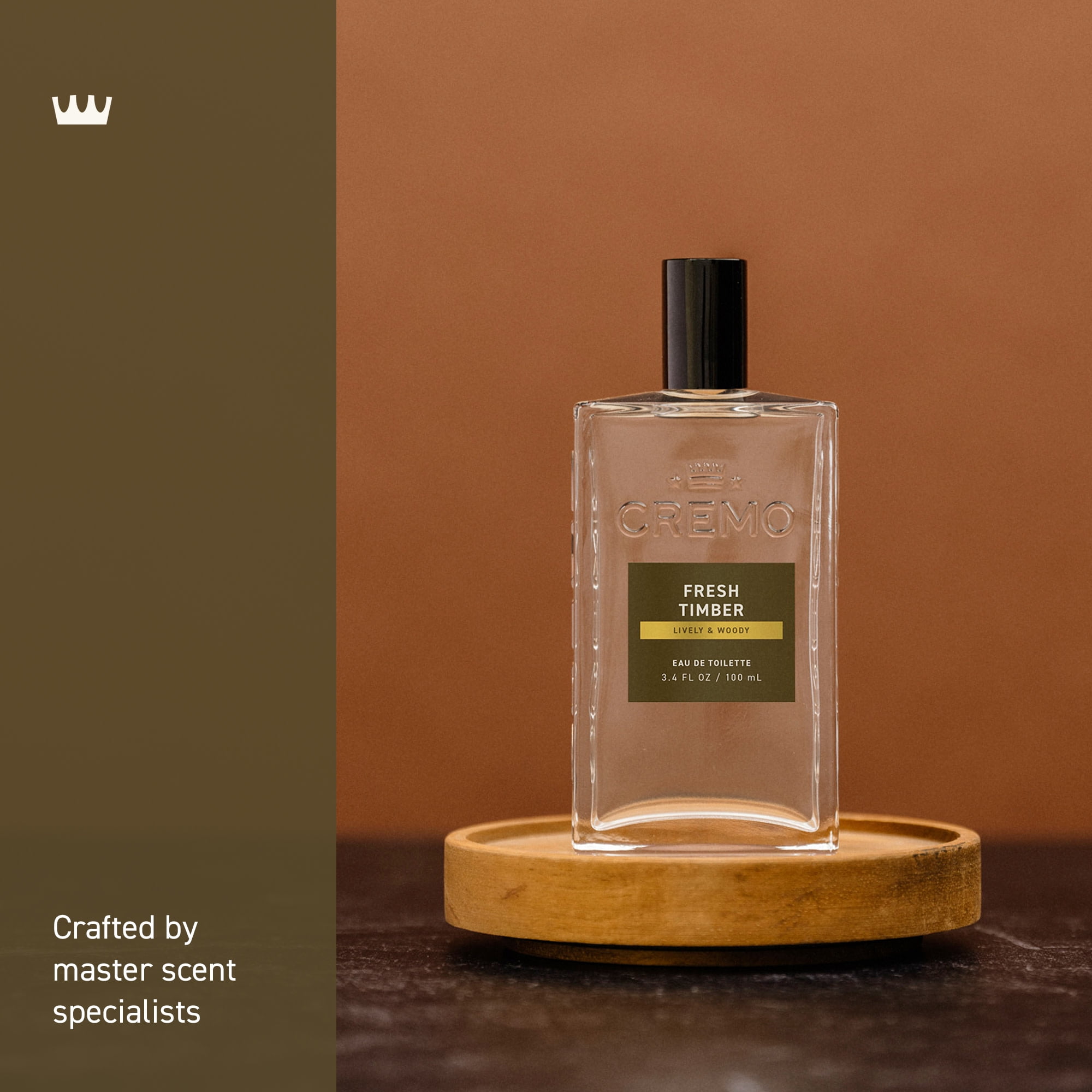 Cremo Men's Cologne Spray, Fresh Timber Scent, Cologne for Men, 3.4 fl oz