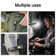 Flashlight USB C Rechargeable,Flat Pocket Torch with Magnetic Base for Mechanical Work, High Lumens COB Light for Dog Walking Camping, Hands-Free Clip on Light for Outdoor Night Running