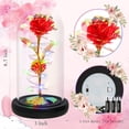 thumbnail image 5 of Prettyui Rose Gift for Women Colorful Artificial Flower Xmas Rose Flowers Gift for Mom Her Light up Rose Flower in Glass Dome, 5 of 6