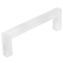 Contemporary Square Cabinet Pull, 96 Millimeters, Zinc Base Material, Polished Chrome by Stone Harbor Hardware