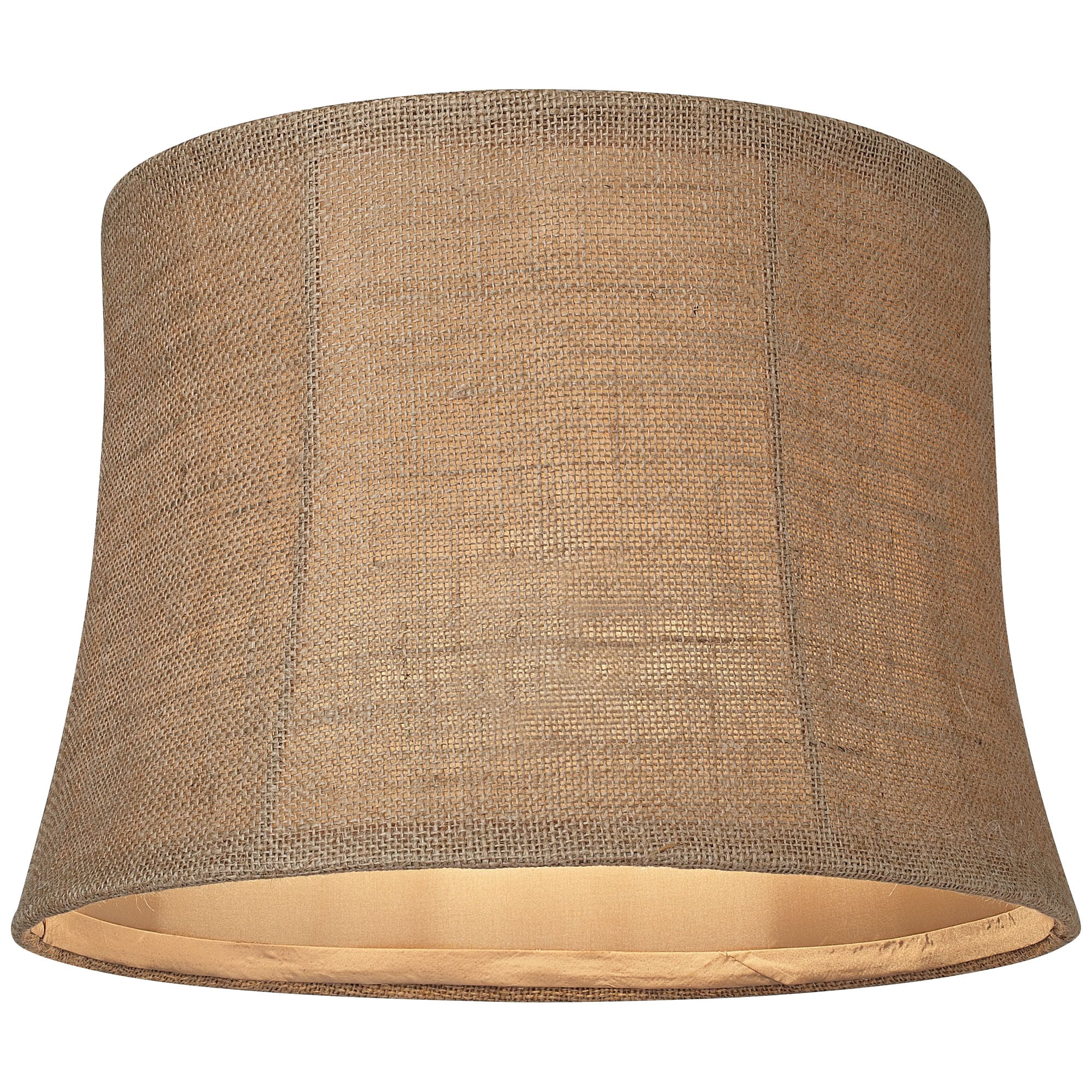Springcrest Set of 2 Softback Drum Lamp Shades Natural Burlap Medium 12" Top x 14" Bottom x 10" High Spider Harp Finial Fitting