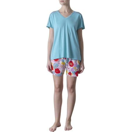 

N Natori Studio Women s V-Neck Tee and Pajama Short Set 2pc