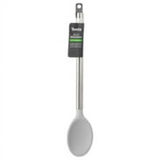 Tovolo Mixing Spoon With Stainless Steel Handle Scratch-Resistant & Heat-Resistant Stirring, Kitchen Utensil Safe for Nonstick Cookware & Cast Iron Skillets, Oyster Gray