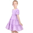 thumbnail image 2 of Girls Ruffle Layer Square Loose Puff Short Sleeve Summer Princess 4 Years, 2 of 6