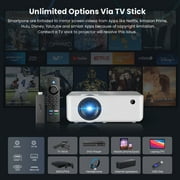 FANGOR WiFi Bluetooth Projector, Portable Movie projector Native 1080P for Home &Outdoor, Full HD Video Projector Compatible with Phone/Laptop/PC/ TV Stick/USB/SD card (Tripod included)