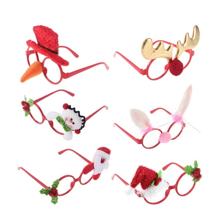 

6pcs Christmas Fancy Glasses Funny Decorative Party Glasses Frame Novelty Christmas Glasses Costume Ornaments Decoration Gifts G