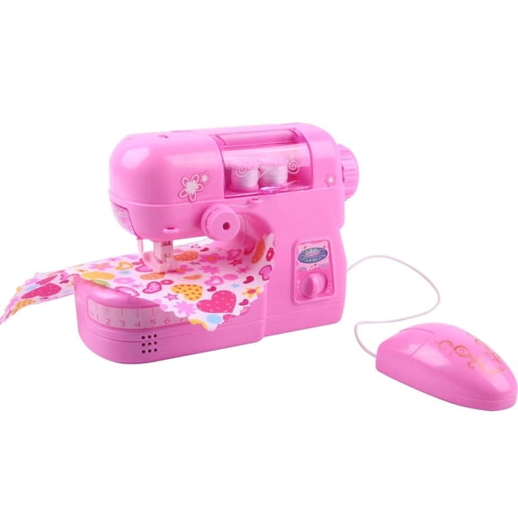 Sewing Machine Mini Realistic Pretend Play Set Light Sound Safe Stitching Kit Beginners