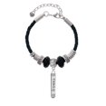 thumbnail image 2 of Delight Jewelry Silvertone Family Bar Lil Sister Celtic Knot Leather Bead Bracelet, 7"+2" Extender, 2 of 4