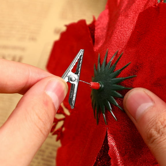 GAXIRE Flower Metal Alligator Clips 50 Pcs Iron Photo Memo Holders Decorative Clips for Christmas Crafts