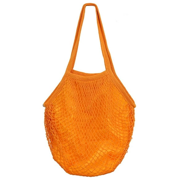 Reusable Cotton Mesh Grocery Bags Foldable Long Handle Net Tote Bags for Farmers Market Shopping, Fruit and Vegetable Bags