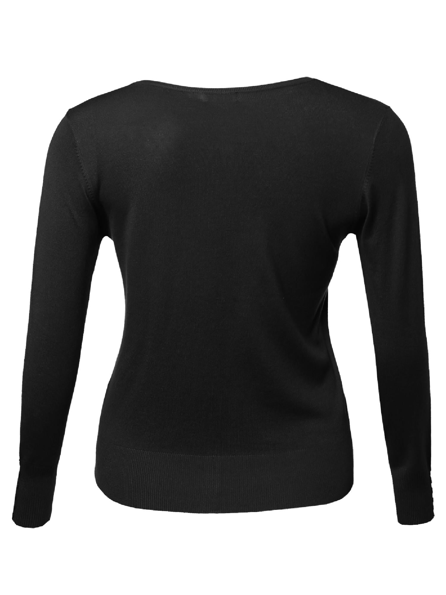 FashionOutfit Women's Casual Basic Solid Button Down Long Sleeve Soft Knit Cardigan Sweater (S-3XL