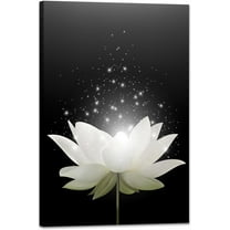 Canvas Prints Wall Art Lotus Floral Blossom Pictures for Modern Wall Decor Artwork Spirtual Meditation Prints on Canvas Wall Decor for Yoga Room Framed (12x16inch)